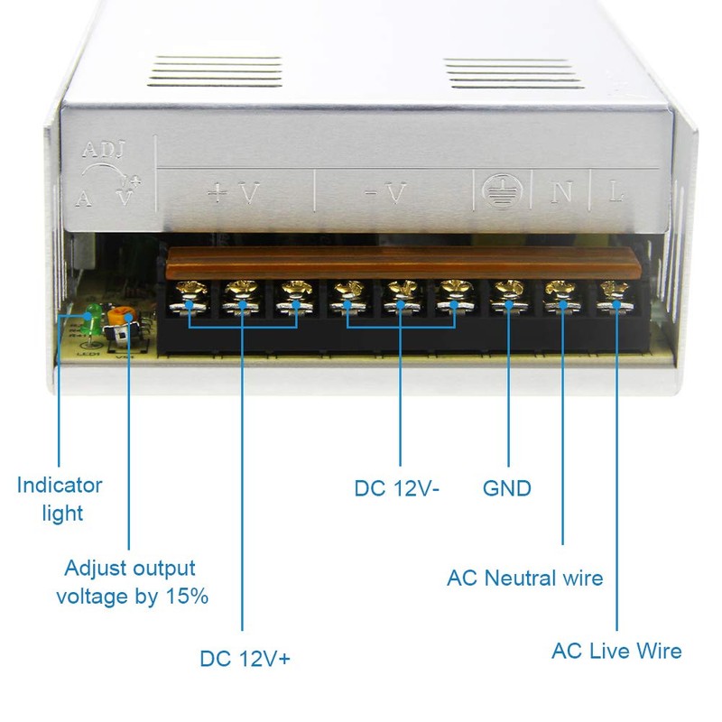 SHNITPWR 12V Power Supply 30A 360W AC to DC Adapter