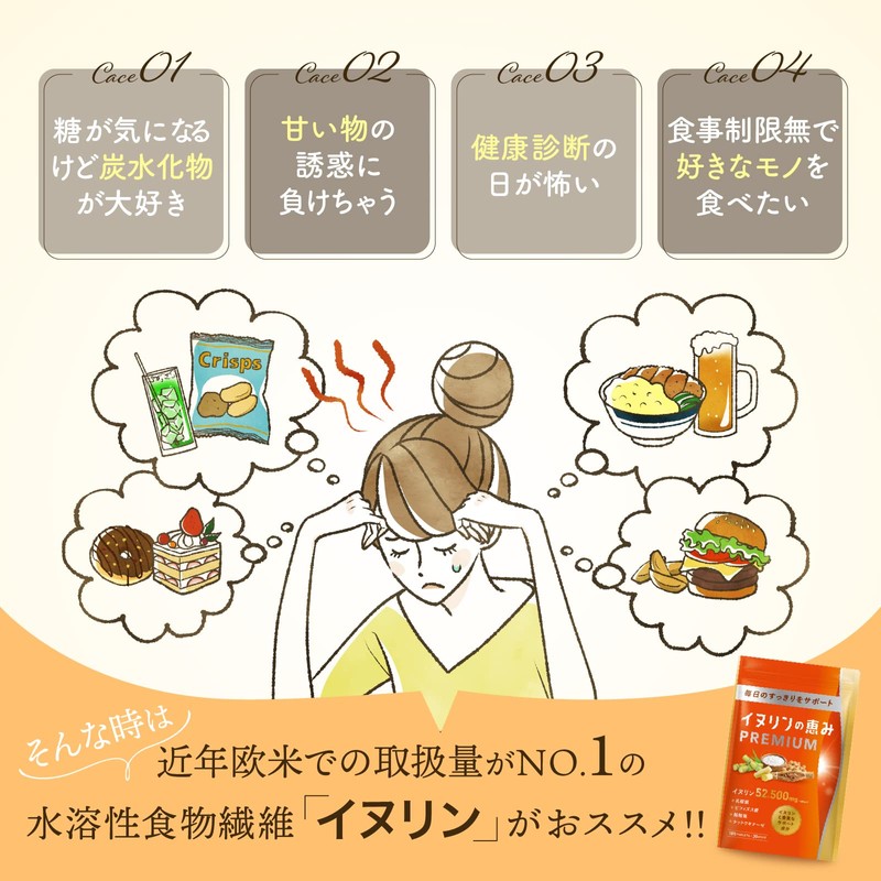 イヌリンの恵みPREMIUM ２袋 イヌリン 52,500mg 高配合 乳酸菌 ビフィズス菌 ナットウキナーゼ 酪酸菌 国内GMP認定工場生産