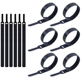 Cablemate Magic Cable Ties [Black, Length 7.9 inches (20 cm) / Width 0.47 inches (1.2 cm) x 30 Pieces] Cable Ties, Magic Tape, Velcro, Hook and Loop Fastener, Wire Organization, Cord Bundling