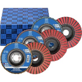 PFERD Polivlies fan discs set PVZ, 3 pieces, ceramic diameter 125 mm, bore diameter 22.23 mm, CO-COOL 60/G, 80/M, 120/F, 44698006 – for fine grinding