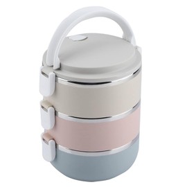 Thermo-Lunchbox, tragbar, Edelstahl, Thermo-Lunchbox, Bento-Box, Lebensmittelbehälter (3 Schichten, 2100 ml)