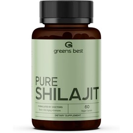 GREEN'S BEST Pure Himalayan Shilajit Capsules – Organic Fulvic Acid Supplement for Energy, Immune Support, Stamina & Brain Health – Vegan, No Additives