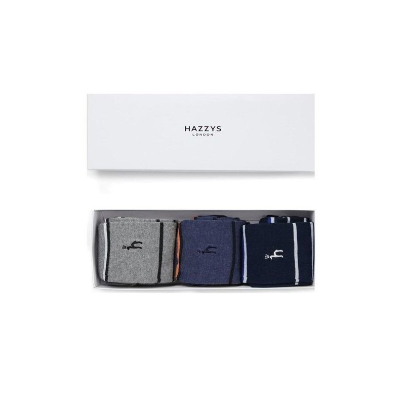Hazzys (대구신세계)스트라이프 장목 양말 3종 세트HJSS4E003N2 (Daegu Shinsegae) Stripe Crew