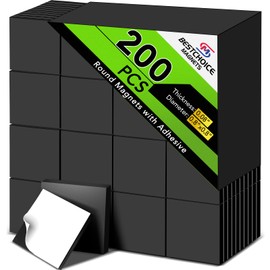 Magnetic Squares, Flexible Magnetic Squares with Self Adhesive 200Pcs Self Adhesive Magnet Sheets （Each 20x20x2mm） Peel & Stick Magnetic Tape for Crafts Refrigerator