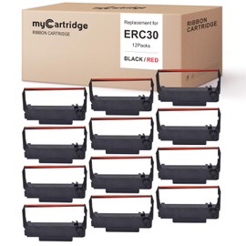 myCartridge ERC30 ERC-30 ERC 30 34 38 B/R Compatible with Ribbon Cartridge for use in ERC38 NK506 (Black Red, 12-Pack)