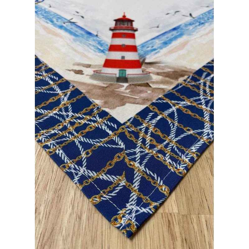 Lighthouse Table Cloth 75 x 75 cm Easy-Care Tablecloth for