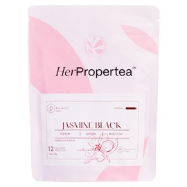 Her Propertea Jasmine Black Tea - Caffeinated, Natural, Antioxidant, Premium Whole Leaf Black Tea with Jasmine tea, 12 Plant-Based Pyramid Tea Bags (1.3 OZ)