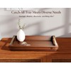 Dofira Acacia Wood Serving Tray with Metal Handles, 17x13in Large