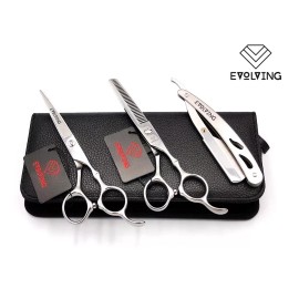 EVOLVING Tijeras Silver Profesionales Acero Japones 440c Barberia