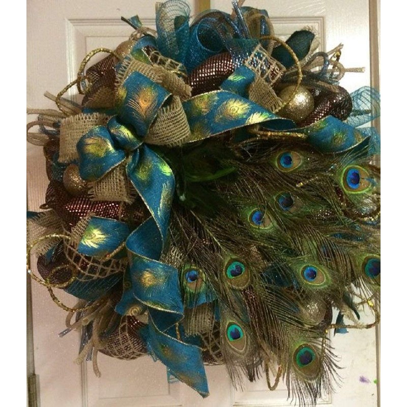 Piokio 100 pcs Natural Peacock Feathers in Bulk 16-18 inch(40-45