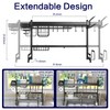 LIVOD Over Sink Dish Drainer Drying Rack, 2 Tier Full