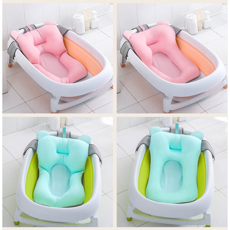 Baby Bath Cushion Hands Free Soft Floating Net Baby Bathtub