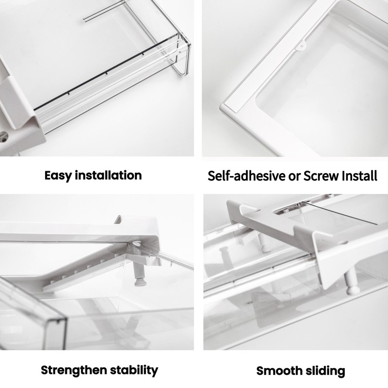 vacane Kitchen Organizer Drawer, Clear Under Shelf Drawer,Pantry Drawer Under