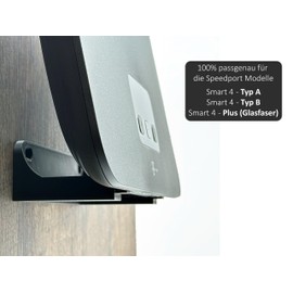 Wall Mount for Telekom Router Speedport Smart 4 Type A Type B Plus Black with Mounting Material
