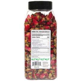 Byait Freeze-Dried Rose Buds 5 Oz, Natural Edible Culinary Grade, Caffeine-Free Herbal Flower Tea, Great for Beverages, Baking, Crafting, and Soap Making