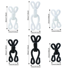 30 Pcs Sewing Hook and Eye Closure Fur Hooks and Eyes for Crafts Clothing Locks Bras Coats DIY Craft Projects Pet Clothing (White and Black)