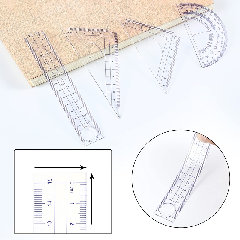 Outus 13 Pcs Geometry Set for Students Math Protractor Compass