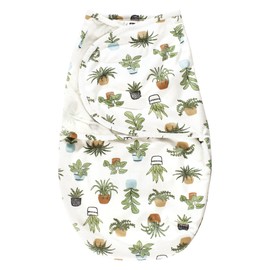 Hudson Baby Unisex Baby Plush Faux Fur Swaddle Wrap, Plants, 0-3 Months