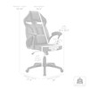 Aspect Adjustable Racing Gaming Chair in Black Faux Leather and
