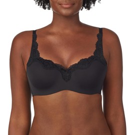 Le Mystere Womens Lace Tisha Full Coverage Fit T-Shirt Bra - Black, 34F
