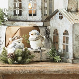 RAZ Imports Wintry White Resin Bird Figurines - Set of 2 Assorted