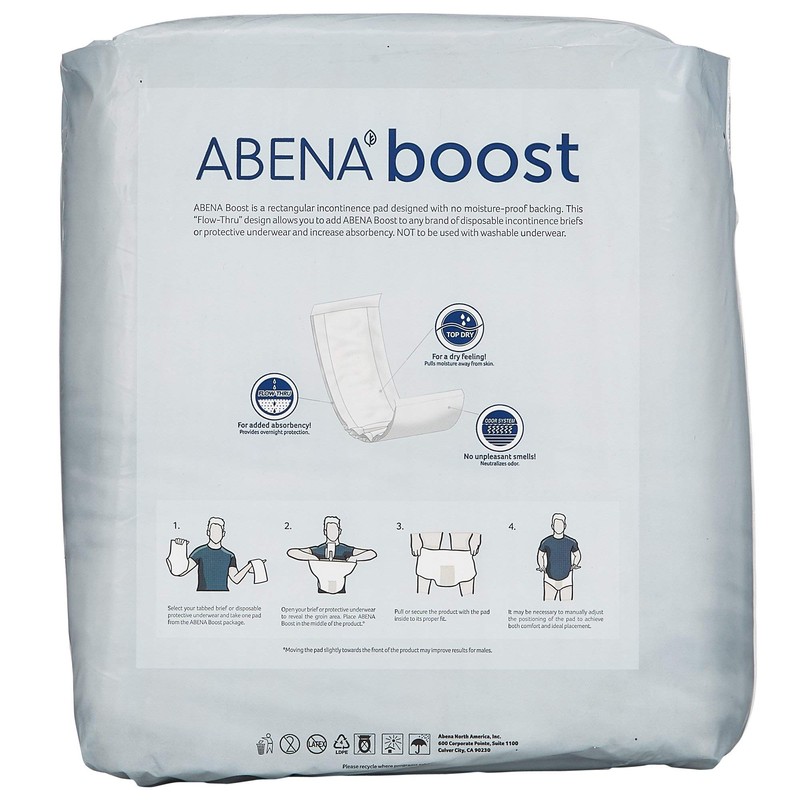 Abena BOOST Fluff Incontinence Pads - No Barrier/Flow-Through, (Sizes Normal