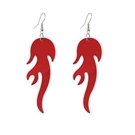 Harajuku Vintage Colorful Acrylic Flame Dangle Earrings Punk Rock Hip Hop Fire Drop Earrings Colorful Cosplay Costume Party Accessory for Women Jewelry-red