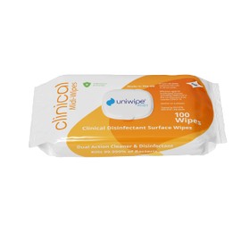Uniwipe Uniwipe Clinical Midi-Wipes Antibacterial Sanitising kills 99.999% of germs (100 Pack), Plain