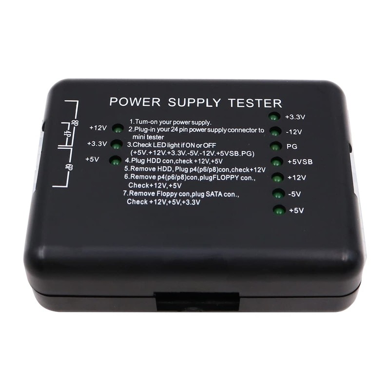 WANGCL PC Power Supply Tester 20/24 Pin Psu Tester for