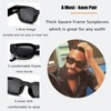 Teumire Retro Rectangle Polarized Sunglasses for Small Face Women Men