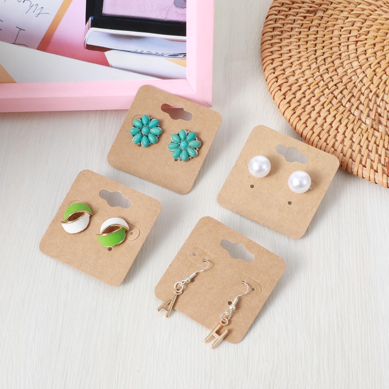 Ouligay Pack of 100 Earring Display Cards Stud Earrings Display