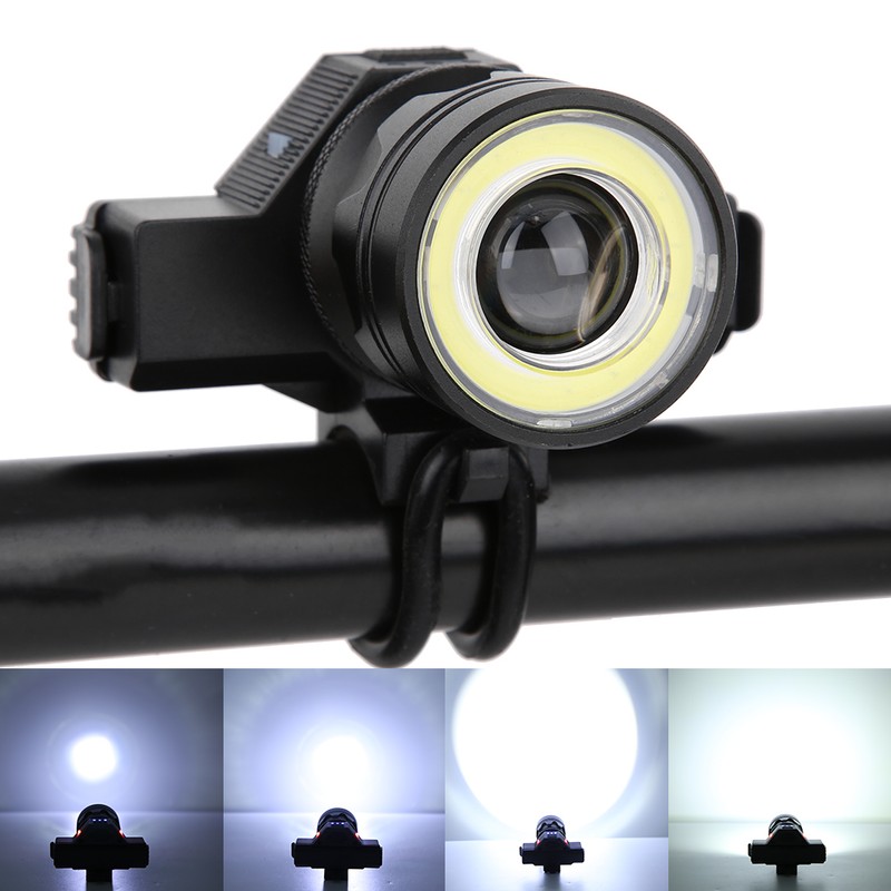 Bicycle Zoom Aluminium Alloy Headlight Detachable Bike Cycling Warning Light