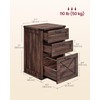 VASAGLE File Cabinet, Filing Cabinet with 3 Drawers, Printer Stand,