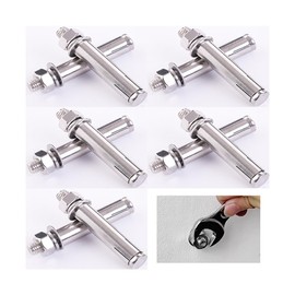 DKJLSTORE Anchor Bolts Stainless Steel External Hex Nuts (60mm*M8) Set of 10 Silver Strong Load Capacity Anti-theft Used for Securing Doors, Windows, Home Decoration, Hollow Walls, Air Conditioners