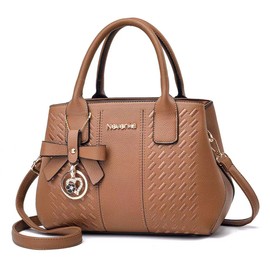 Nevenka Womens Purses and Handbags Shoulder Bag Ladies Designer Satchel (Brown)