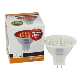 Tecnolite - Foco MR16 LED 2.3 W, Luz Roja, Base GX5.3, No atenuable