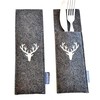 GILDE Felt Cutlery Set for 2 People Dark Grey with