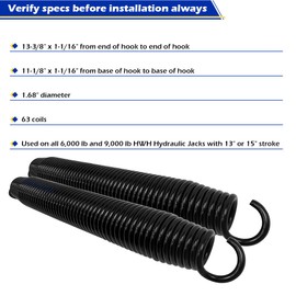 GOLKNHA R3847 Replacement Spring Kit for Hydraulic Leveling Jacks, 2 Springs, Black 13-3/8"