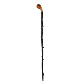 Imported Shillelagh Wooden Irish Walking Stick, Handcrafted 100% Blackthorn Wood Cane, Handles All Unique, Black High Gloss Lacquered, Made in Ireland 36"