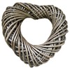 Wicker Love Heart Wreath 30cm Antique Wash Grey Woven Wood