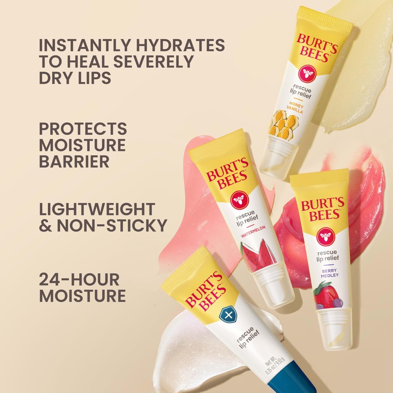 Burt's Bees Stocking Stuffers, Rescue Lip Relief, Watermelon, Hydrating Lip