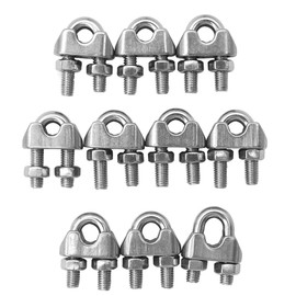 POFET Pack of 10 M10 304 Stainless Steel U-Clamps Wire Rope Clamp Cable Clamp for Wire Ropes and Industrial Household Shipping