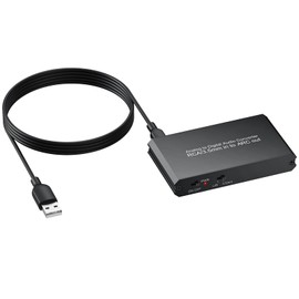 CAMWAY Analog to Digital Audio Converter - 3.5mm to ARC, RCA to ARC for Old TV,Computer,MP3 Player,Projector to Soundbar ARC Stereo Sound,Pro Chip,Dual Analog Inputs,Plug-Play for Home Audio Party