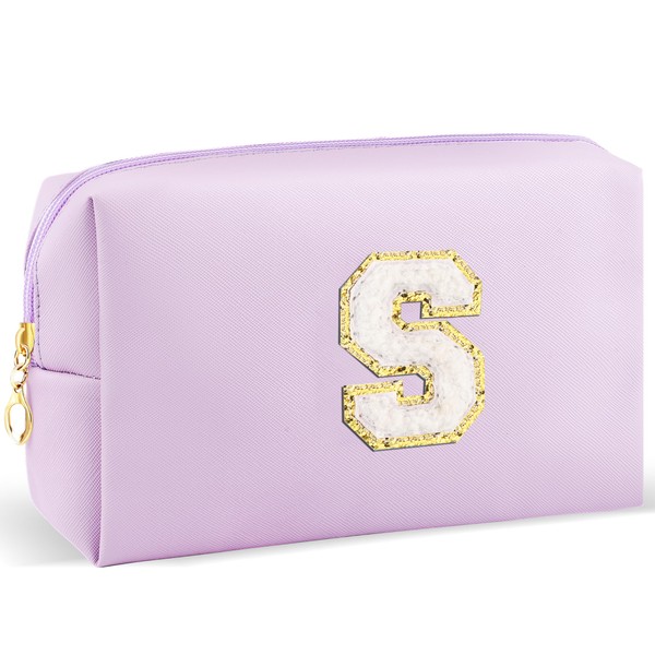 URSKYTOUS - Bolsa de maquillaje con inicial, bolsa de cosméticos