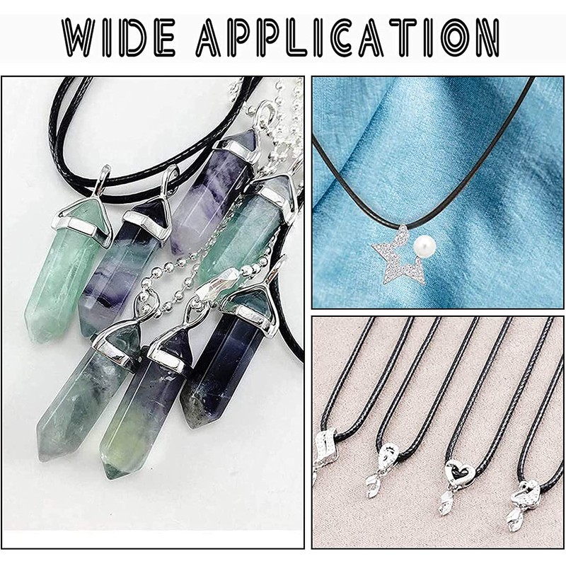 PandaHall 50m Black Cotton Wax Cord, 2mm in diameter