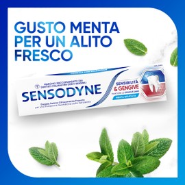 Sensodyne Toothpaste Sensitivity & Gums, for Sensitive Teeth and Gums, Daily Dental Hygiene, Mint Flavour, Maxi Format 4 x 75 ml
