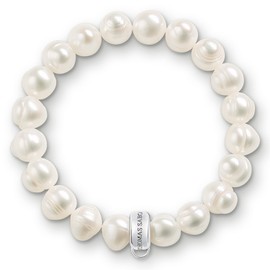 Thomas Sabo Women Charm Bracelet Freshwater Pearl Charm Club 925 Sterling Silver X0041-082-14