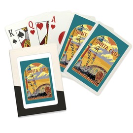 Lantern Press Santa Cruz, California, Beach Boardwalk, (52 Playing Cards, Poker Size Card Deck with Jokers)
