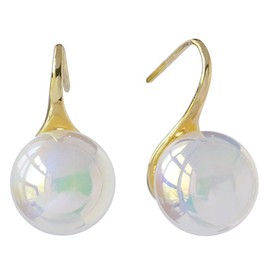 Moup Pearl Earrings, Women's Earrings, Popular, Hypoallergenic, 925 Silver, Lovers, Anniversary, Stylish, Present Birthday, Silver Copper Cubic Zirconia