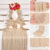Gtiametor 24 Pack Beige Cheesecloth Table Runner,10FT Boho Gauze Table